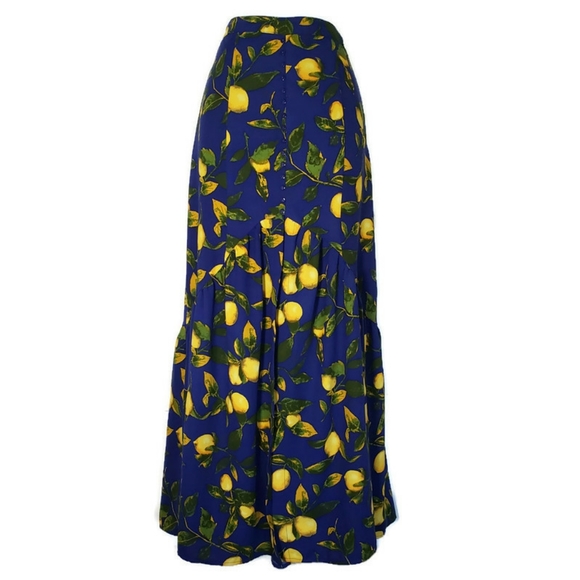 Gianni Bini Blue Ruffle Hem Maxi Skirt Size S - Picture 2 of 6